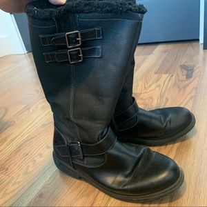 Totes Weatherproof Black Snow Boots Sherpa Lined